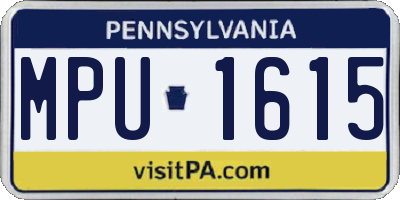 PA license plate MPU1615