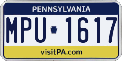 PA license plate MPU1617