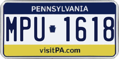 PA license plate MPU1618