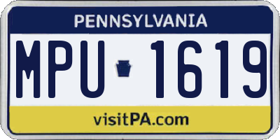 PA license plate MPU1619