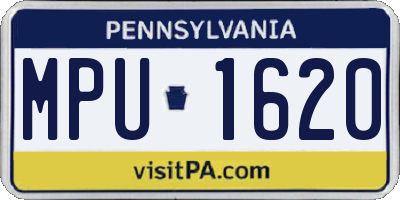 PA license plate MPU1620