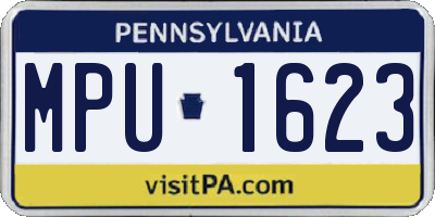 PA license plate MPU1623