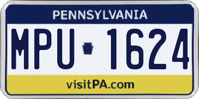 PA license plate MPU1624