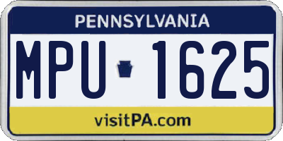 PA license plate MPU1625