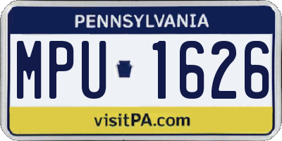 PA license plate MPU1626