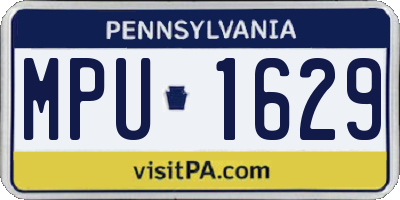 PA license plate MPU1629