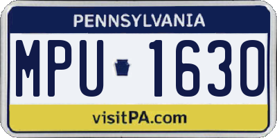 PA license plate MPU1630