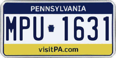 PA license plate MPU1631