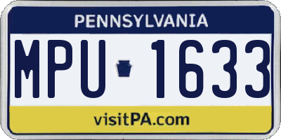 PA license plate MPU1633
