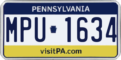 PA license plate MPU1634