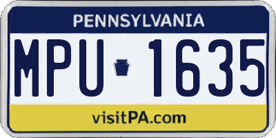 PA license plate MPU1635