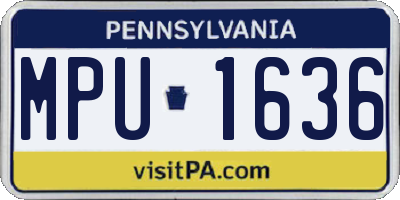 PA license plate MPU1636