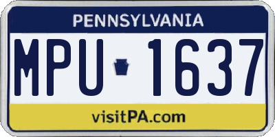 PA license plate MPU1637