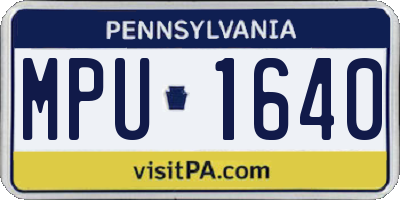 PA license plate MPU1640