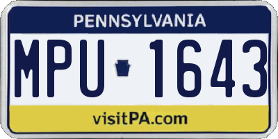 PA license plate MPU1643