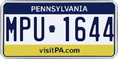 PA license plate MPU1644