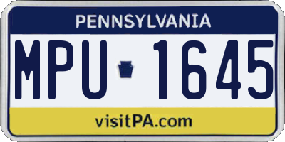 PA license plate MPU1645