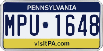 PA license plate MPU1648