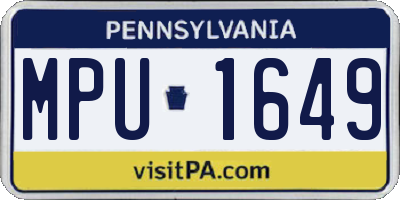 PA license plate MPU1649