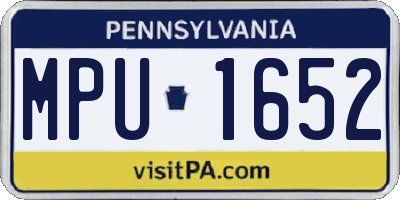 PA license plate MPU1652