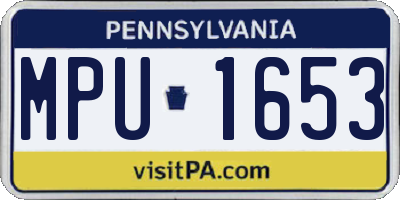 PA license plate MPU1653