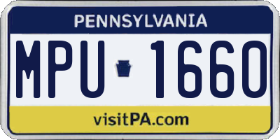 PA license plate MPU1660