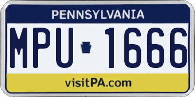 PA license plate MPU1666
