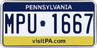 PA license plate MPU1667