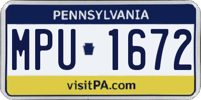 PA license plate MPU1672