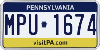 PA license plate MPU1674