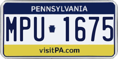 PA license plate MPU1675
