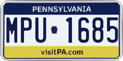 PA license plate MPU1685