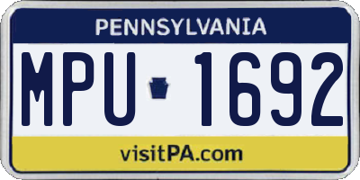 PA license plate MPU1692