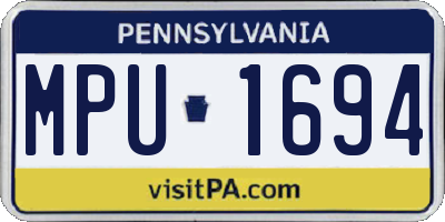 PA license plate MPU1694