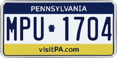 PA license plate MPU1704