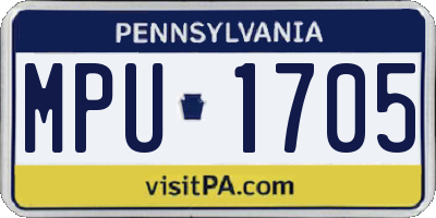 PA license plate MPU1705