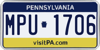 PA license plate MPU1706