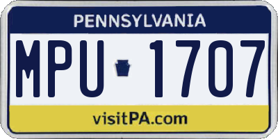 PA license plate MPU1707