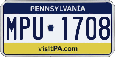 PA license plate MPU1708