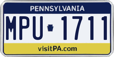 PA license plate MPU1711