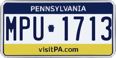 PA license plate MPU1713