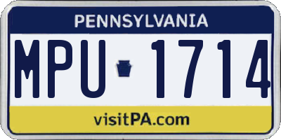 PA license plate MPU1714