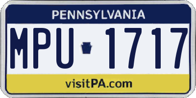 PA license plate MPU1717