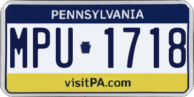 PA license plate MPU1718