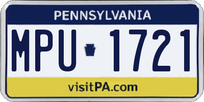 PA license plate MPU1721