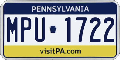 PA license plate MPU1722