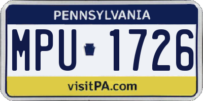 PA license plate MPU1726