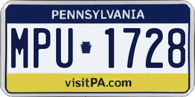 PA license plate MPU1728