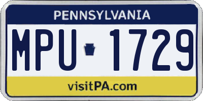 PA license plate MPU1729