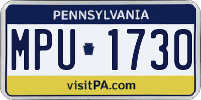 PA license plate MPU1730